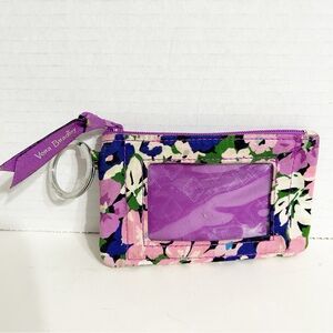 Vera Bradley Flower Garden Pattern (I think) Zip Closure ID Case Key Ring